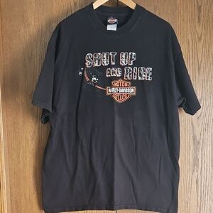 Harley-Davidson Black and Orange Graphic Tee